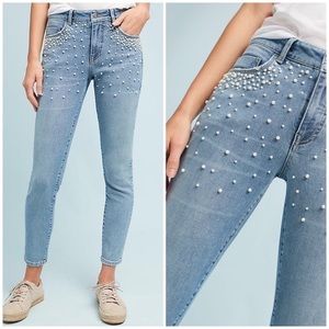 Anthropologie Pilcro pearl embellished skinny Jean
